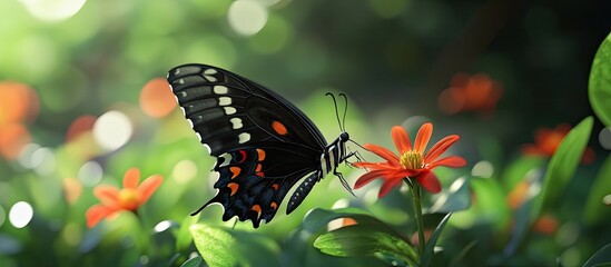 Aufkleber - Close up of a butterfly in the garden. with copy space image. Place for adding text or design