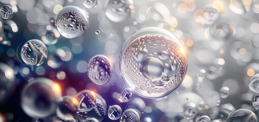 Poster - Water bubbles background. Generative AI.