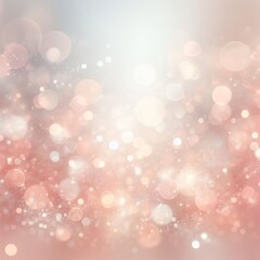 Canvas Print - Abstract background with bokeh defocused lights with white and pink bokeh and floral elements. Vector illustration.