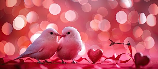 Aufkleber - Valentine s Day heart background. with copy space image. Place for adding text or design