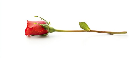 Poster - isolated rosebud on a white background. with copy space image. Place for adding text or design