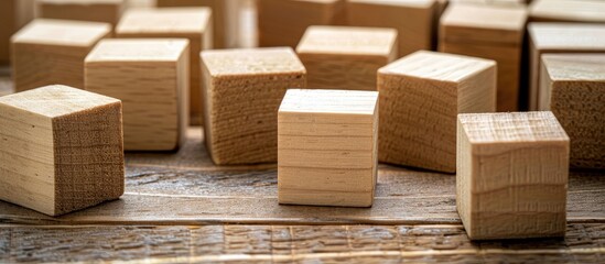 Wall Mural - word cit on wooden blocks business idea copy space