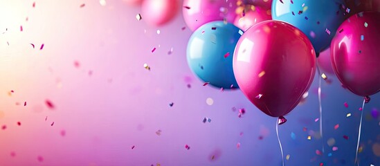 Poster - Birthday greetings with colorful backgrounds Birthday banner. with copy space image. Place for adding text or design