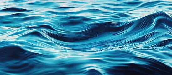 Aufkleber - blue wavy surface of water full frame. with copy space image. Place for adding text or design