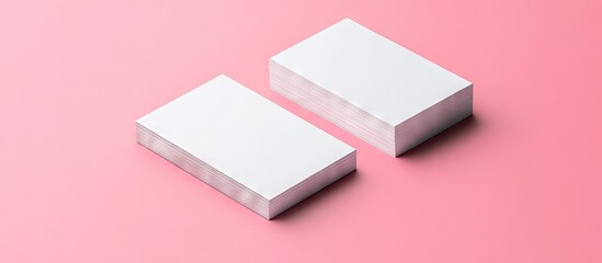 Aufkleber - Images of business cards Mock up for corporate identity set against a pink background Suitable for presentations and portfolios of graphic designers. with copy space image