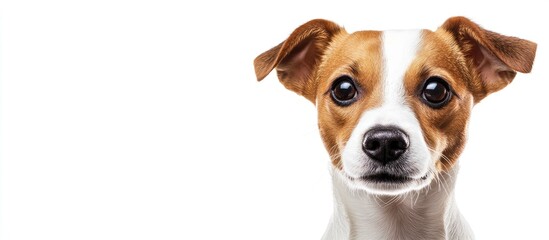 Poster - Jack Russell Terrier set against a white background. with copy space image. Place for adding text or design