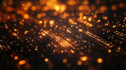 Poster - Abstract Golden Lights Background for Technology, Luxury, and Success - This image showcases a mesmerizing abstract background with golden lights and a sense of movement, symbolizing innovation, succe