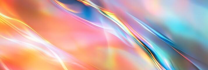 Poster - abstract iridescent background with flowing lines - a vibrant abstract background featuring flowing,