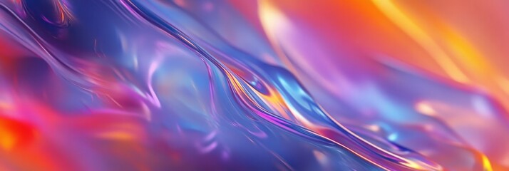 Poster - abstract liquid flow with vibrant color gradient - an abstract image depicting a flowing liquid with