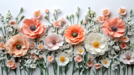 Aufkleber - flowers composition on white background studio shot happy mothers day