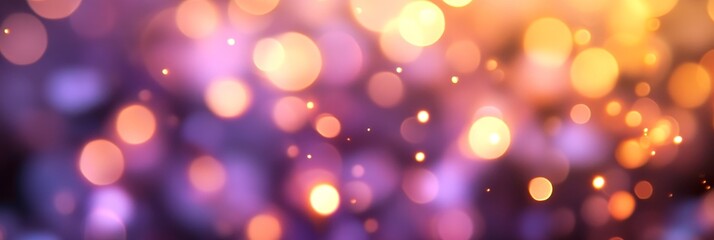 Poster - Abstract Purple and Orange Bokeh Background - Abstract background with out-of-focus lights, representing joy, celebration, festivity, warmth, and happiness.