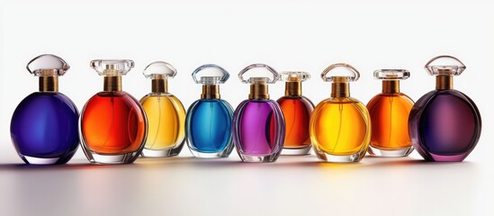 Poster - Perfume bottles set against a white background. with copy space image. Place for adding text or design