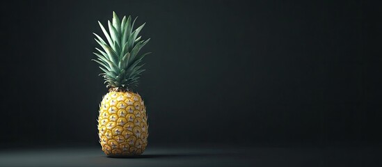 Poster - ripe beautiful pineapple representing seasonal collection and harvest. with copy space image. place 