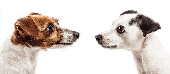 Poster - Jack Russell Terrier set against a white background. with copy space image. Place for adding text or design