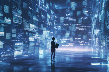 Wall Mural - Woman in Code World.