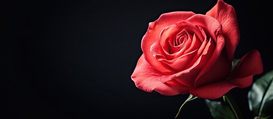Aufkleber - rose against a black background. with copy space image. Place for adding text or design