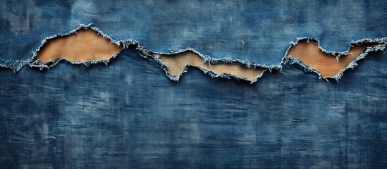 Poster - Vintage texture background of torn denim. with copy space image. Place for adding text or design