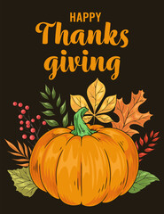 Sticker - Happy Thanksgiving day sticker colorful