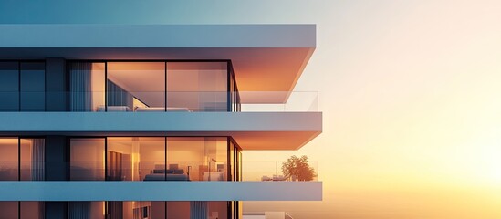 Poster - Contemporary High End Apartment Complex. with copy space image. Place for adding text or design