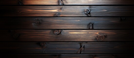 Aufkleber - Horizontal brown wooden planks featuring artistic lighting and copy space Abstract trendy texture background of natural wood