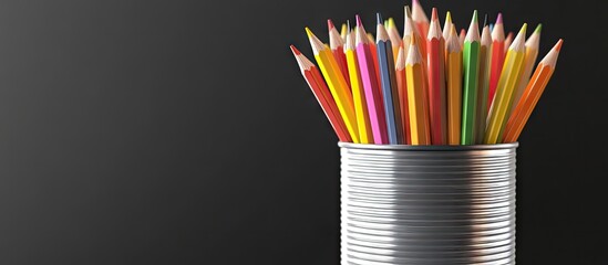 Poster - Pencils in a can. with copy space image. Place for adding text or design