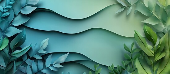 Aufkleber - Layers an abstract background concept featuring various colors and plants. with copy space image. Place for adding text or design