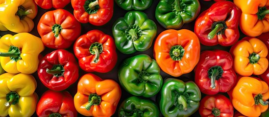 Aufkleber - Paprika on a white background sweet pepper bell pepper top view copy space