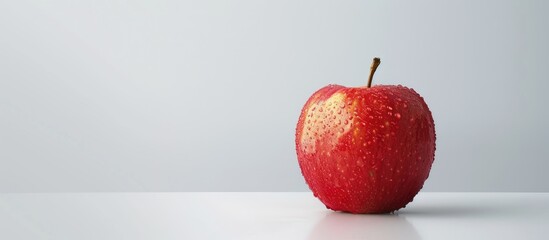 Wall Mural - An apple fruit displayed with no distractions against a white backdrop providing ample copy space image