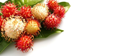 Canvas Print - Rambutan fruits with copy space image on a white background