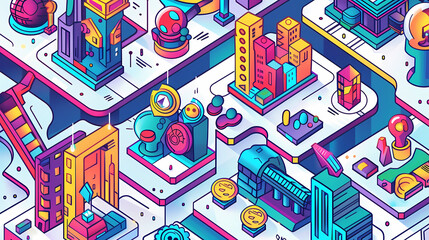 Startup business isometric line vector image