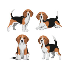 Beagle Silhouette Vector Template Illustration