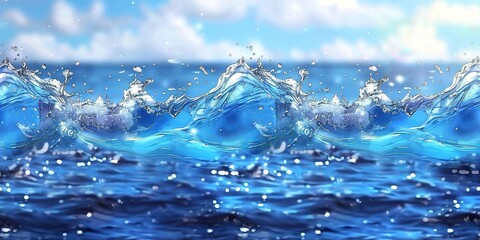 Wall Mural - water splash in water