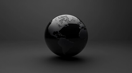 3d black globe.