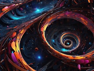 Wall Mural - abstract fractal background with space