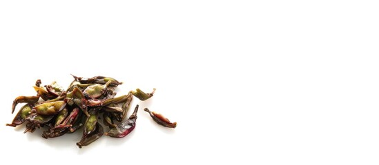 Poster - Lablab or hyacinth beans deep fried in oil shown on a white background with ample copy space for additional text or graphics