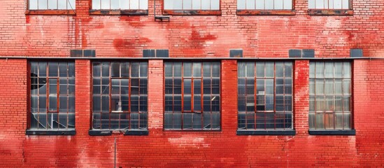 Poster - Red brick building exterior with available copy space image