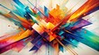 © DigitalArt Max - Vibrant abstract shapes and bold lines swirl together in a stunning modern art composition, set against a bright white background with subtle texture.