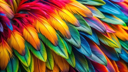 Vibrant condor colorful plumage closeup feathers intricate pattern bright