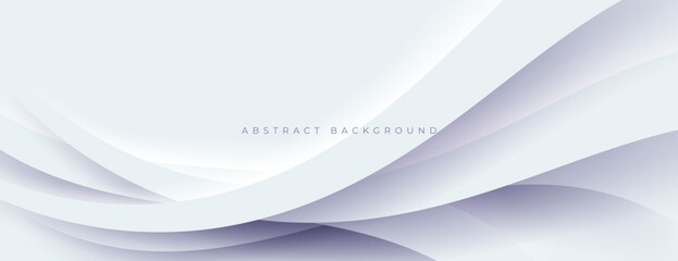 Wall Mural - white abstract background with overlapping wavy lines