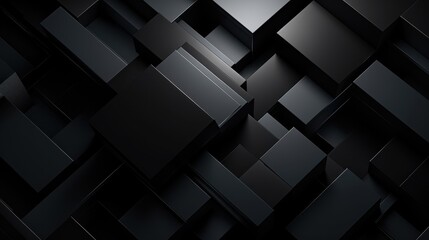 Aufkleber - Abstract Black Geometric Shapes Pattern