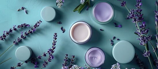 Sticker - A collection of lavender infused natural face cosmetics promoting beauty and wellness with appealing copy space image