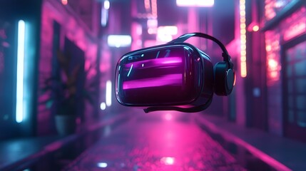 Poster - Immersive 3D Virtual Reality Rendering with Futuristic Digital Headset