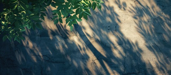 Canvas Print - Different textured backgrounds with shadows from trees under sunlight create an appealing copy space image