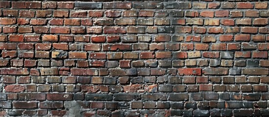 Wall Mural - Ideal for cover pages, this brick wall background features ample copy space image.