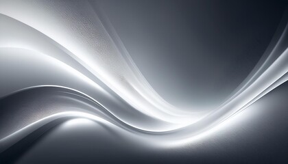 Wall Mural - Minimal gradient background with flowing lights, neon colors, white and silver, glowing, shiny, sweeping, curving, smooth design, 8k, cinematic, generate ai