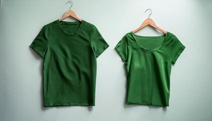 green tops and t shirt mockup