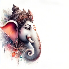 Sticker - Watercolor Lord Ganesh background image