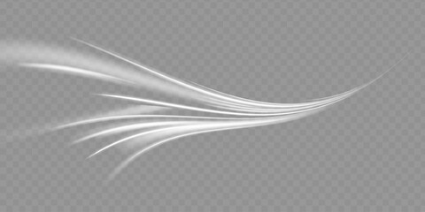 Poster - White shiny sparks of spiral wave. Curved bright speed line swirls. Shiny wavy path. Magic golden swirl with highlights. Glowing swirl bokeh effect.