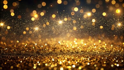 Glittery black background with gold hues for a celebratory ambiance, glitter, gold, celebration, festive, shiny, sparkly, elegant