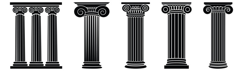 Column silhouette set vector design big pack of Roman illustration and icon